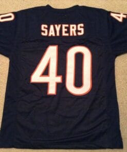 UNSIGNED CUSTOM Sewn Stitched Gale Sayers Blue Jersey