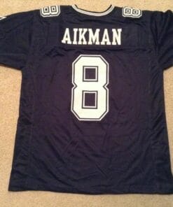 UNSIGNED CUSTOM Sewn Stitched Troy Aikman Blue Jersey