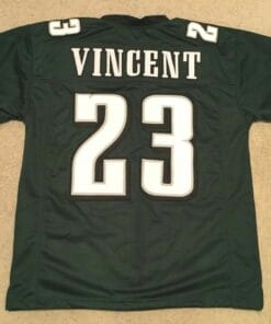 UNSIGNED CUSTOM Sewn Stitched Troy Vincent Green Jersey