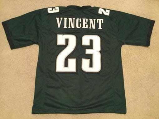 UNSIGNED CUSTOM Sewn Stitched Troy Vincent Green Jersey