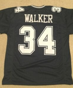 UNSIGNED CUSTOM Sewn Stitched Herschel Walker Blue Jersey