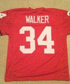UNSIGNED CUSTOM Sewn Stitched Herschel Walker Red Jersey