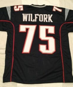 UNSIGNED CUSTOM Sewn Stitched Vince Wilfork Blue Jersey