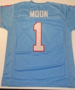 UNSIGNED CUSTOM Sewn Stitched Warren Moon Blue Jersey