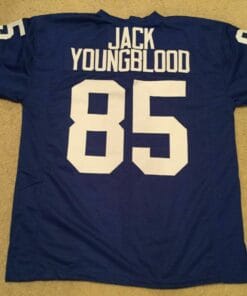 UNSIGNED CUSTOM Sewn Stitched Jack Youngblood Retro Blue Jersey