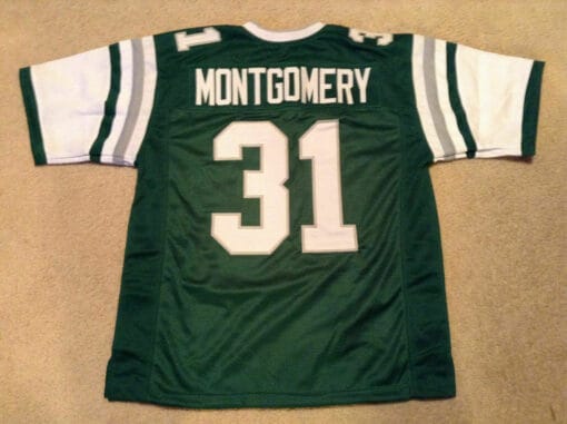 UNSIGNED CUSTOM Sewn Stitched Wilbert Montgomery Green Jersey