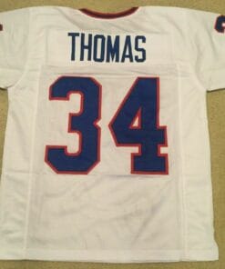 UNSIGNED CUSTOM Sewn Stitched Thurman Thomas White Jersey