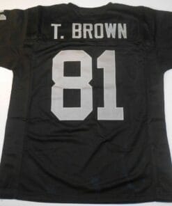 UNSIGNED CUSTOM Sewn Stitched Tim Brown Black Jersey