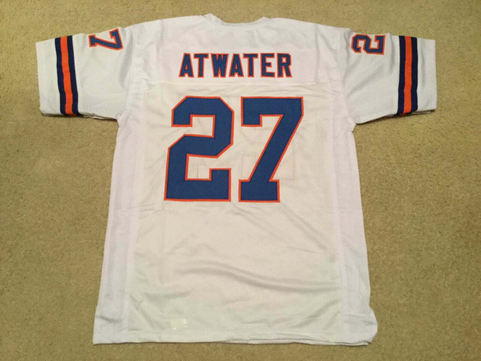 UNSIGNED CUSTOM Sewn Stitched Steve Atwater White Jersey