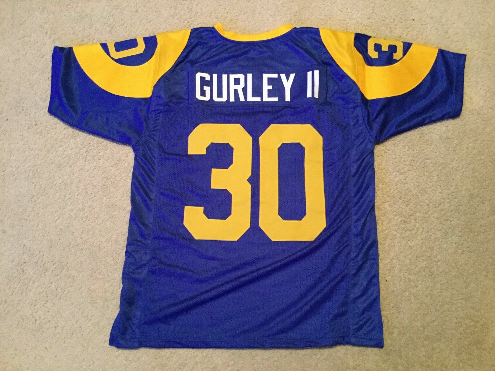 UNSIGNED CUSTOM Sewn Stitched Todd Gurley Old Style Blue Jersey