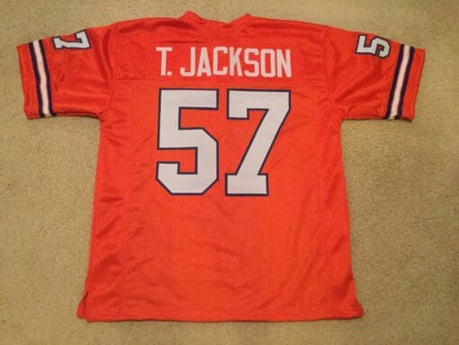 UNSIGNED CUSTOM Sewn Stitched Tom Jackson Orange Jersey