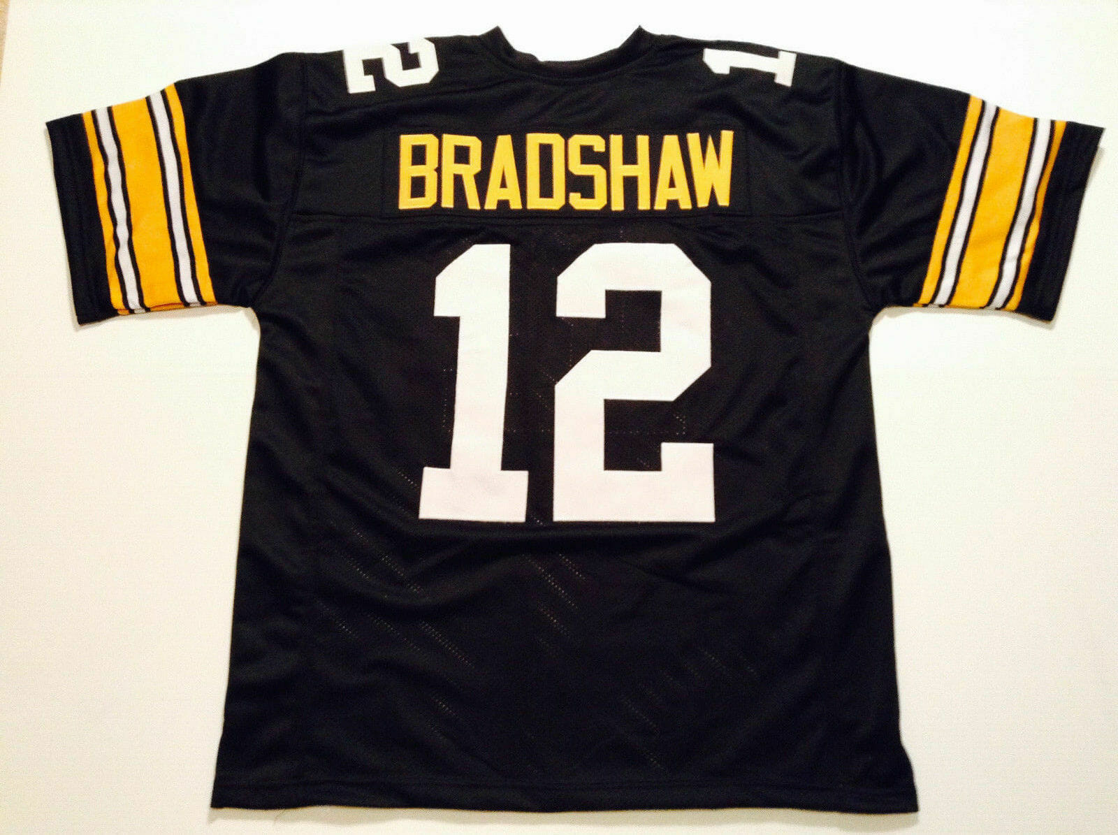UNSIGNED CUSTOM Sewn Stitched Terry Bradshaw Black Jersey