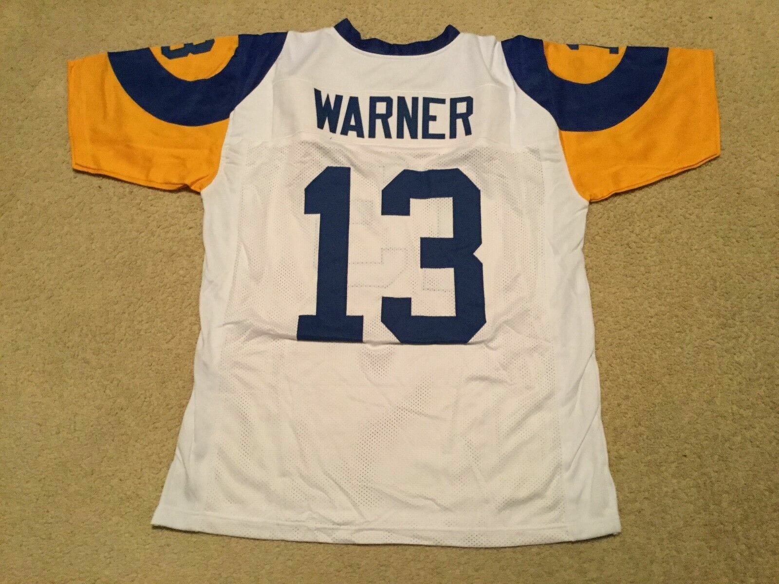 UNSIGNED CUSTOM Sewn Stitched Kurt Warner White Jersey