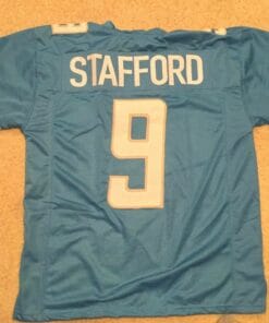 UNSIGNED CUSTOM Sewn Stitched Matthew Stafford Blue Jersey