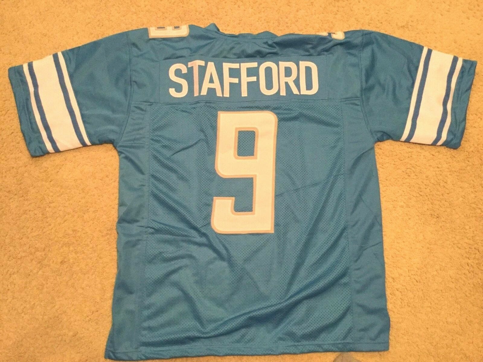 UNSIGNED CUSTOM Sewn Stitched Matthew Stafford Blue Jersey