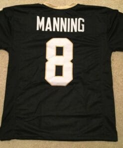 UNSIGNED CUSTOM Sewn Stitched Archie Manning Black Jersey