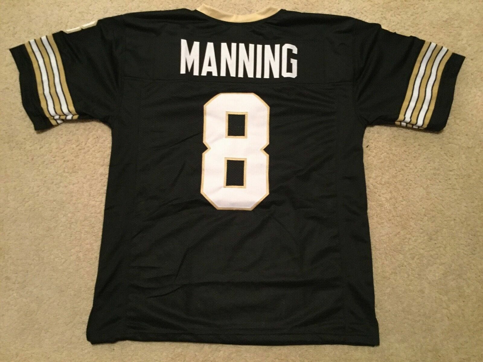 UNSIGNED CUSTOM Sewn Stitched Archie Manning Black Jersey