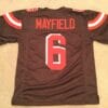 UNSIGNED CUSTOM Sewn Stitched Baker Mayfield Brown Jersey