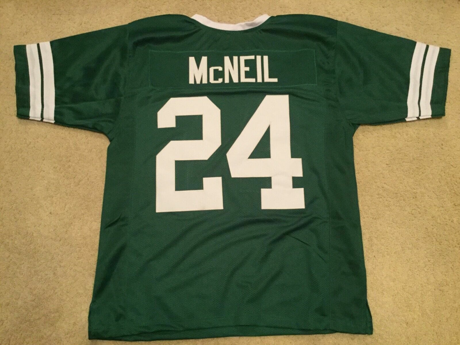 UNSIGNED CUSTOM Sewn Stitche Freeman McNeil Stained Green Jersey