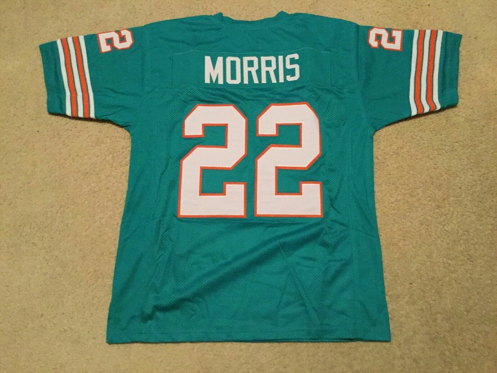 UNSIGNED CUSTOM Sewn Stitched Mercury Morris Teal Jersey