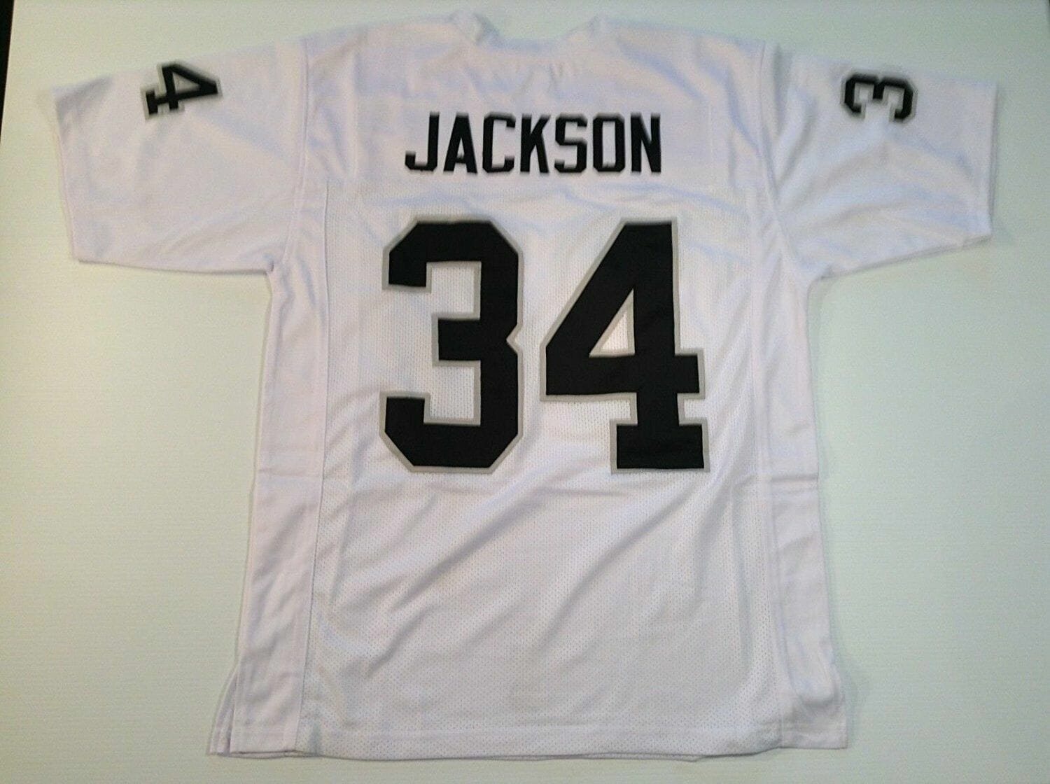 UNSIGNED CUSTOM Sewn Stitched Bo Jackson White Jersey