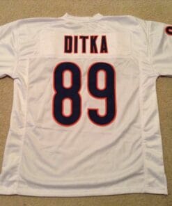 UNSIGNED CUSTOM Sewn Stitched Mike Ditka White Jersey
