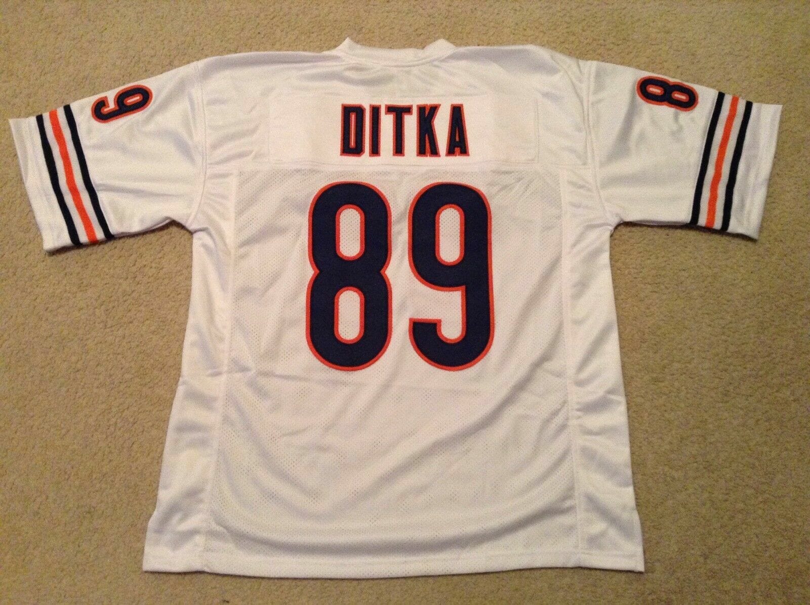 UNSIGNED CUSTOM Sewn Stitched Mike Ditka White Jersey