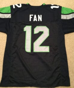 UNSIGNED CUSTOM Sewn Stitched 12th Fan Blue Jersey