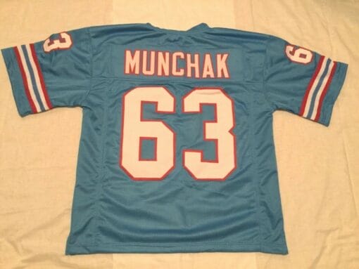 UNSIGNED CUSTOM Sewn Stitched Mike Munchak Blue Jersey