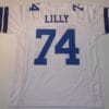 UNSIGNED CUSTOM Sewn Stitched Bob Lilly White Jersey