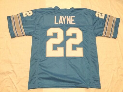 UNSIGNED CUSTOM Sewn Stitched Bobby Layne Blue Jersey