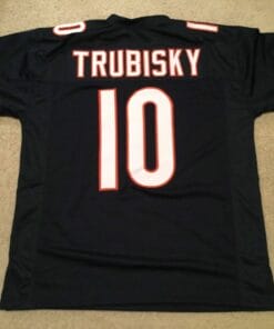 UNSIGNED CUSTOM Sewn Stitched Mitchell Trubisky Blue Jersey