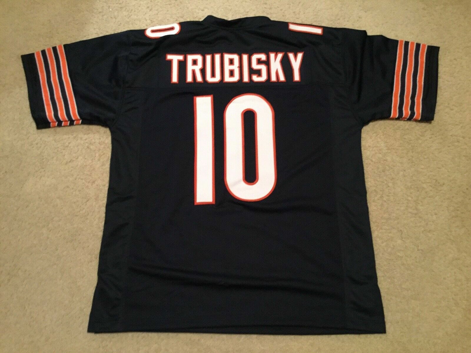 UNSIGNED CUSTOM Sewn Stitched Mitchell Trubisky Blue Jersey