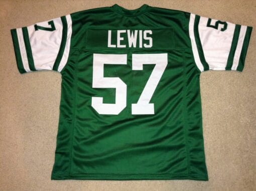 UNSIGNED CUSTOM Sewn Stitched Mo Lewis Green Jersey