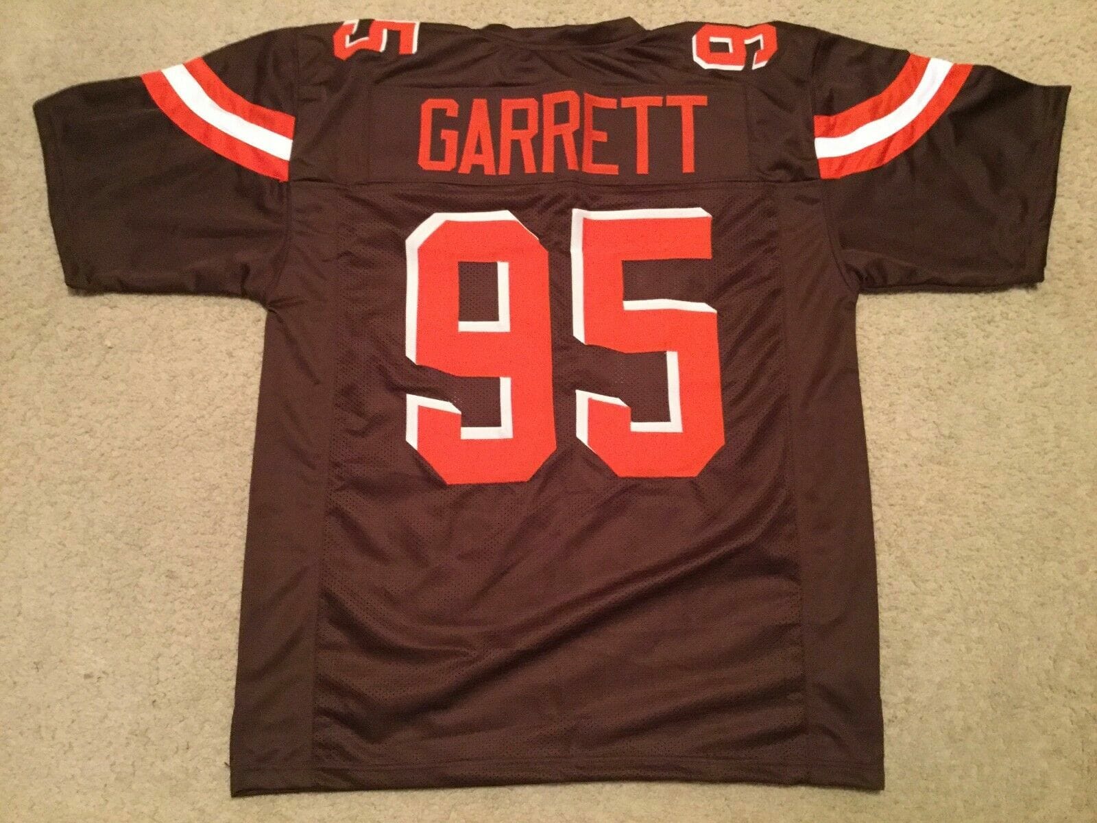 UNSIGNED CUSTOM Sewn Stitched Myles Garrett Brown Jersey