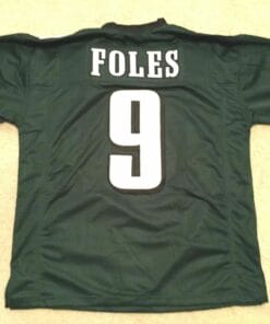 UNSIGNED CUSTOM Sewn Stitched Nick Foles Green Jersey