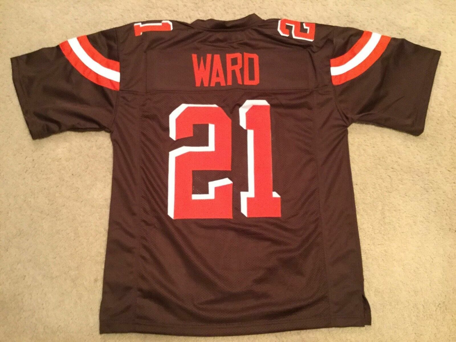 UNSIGNED CUSTOM Sewn Stitched Denzel Ward Brown Jersey