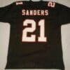 UNSIGNED CUSTOM Sewn Stitched Deion Sanders Black Jersey