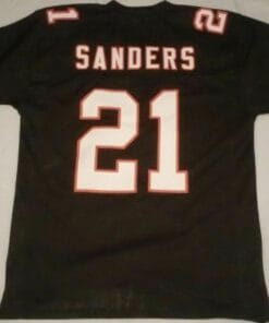 UNSIGNED CUSTOM Sewn Stitched Deion Sanders Black Jersey