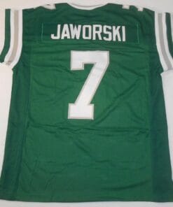 UNSIGNED CUSTOM Sewn Stitched Ron Jaworski Green Jersey
