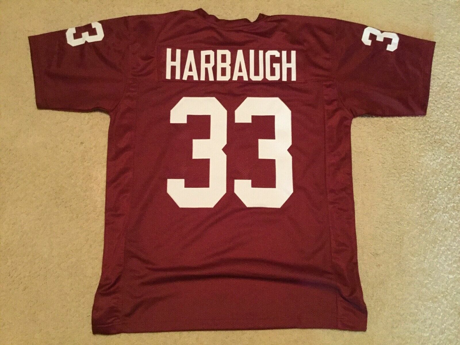 UNSIGNED CUSTOM Sewn Stitched Sammy Baugh Burgundy ERROR Jersey