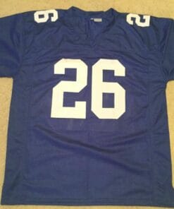 UNSIGNED CUSTOM Sewn Stitched Saquon Barkley Blue Jersey
