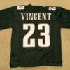 UNSIGNED CUSTOM Sewn Stitched Troy Vincent Green STAINED Jersey