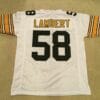 UNSIGNED CUSTOM Sewn Stitched Jack Lambert White Jersey