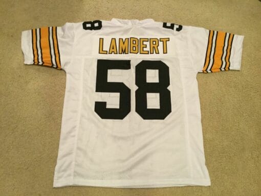 UNSIGNED CUSTOM Sewn Stitched Jack Lambert White Jersey