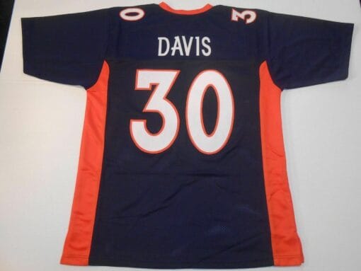 UNSIGNED CUSTOM Sewn Stitched Terrell Davis Blue Jersey