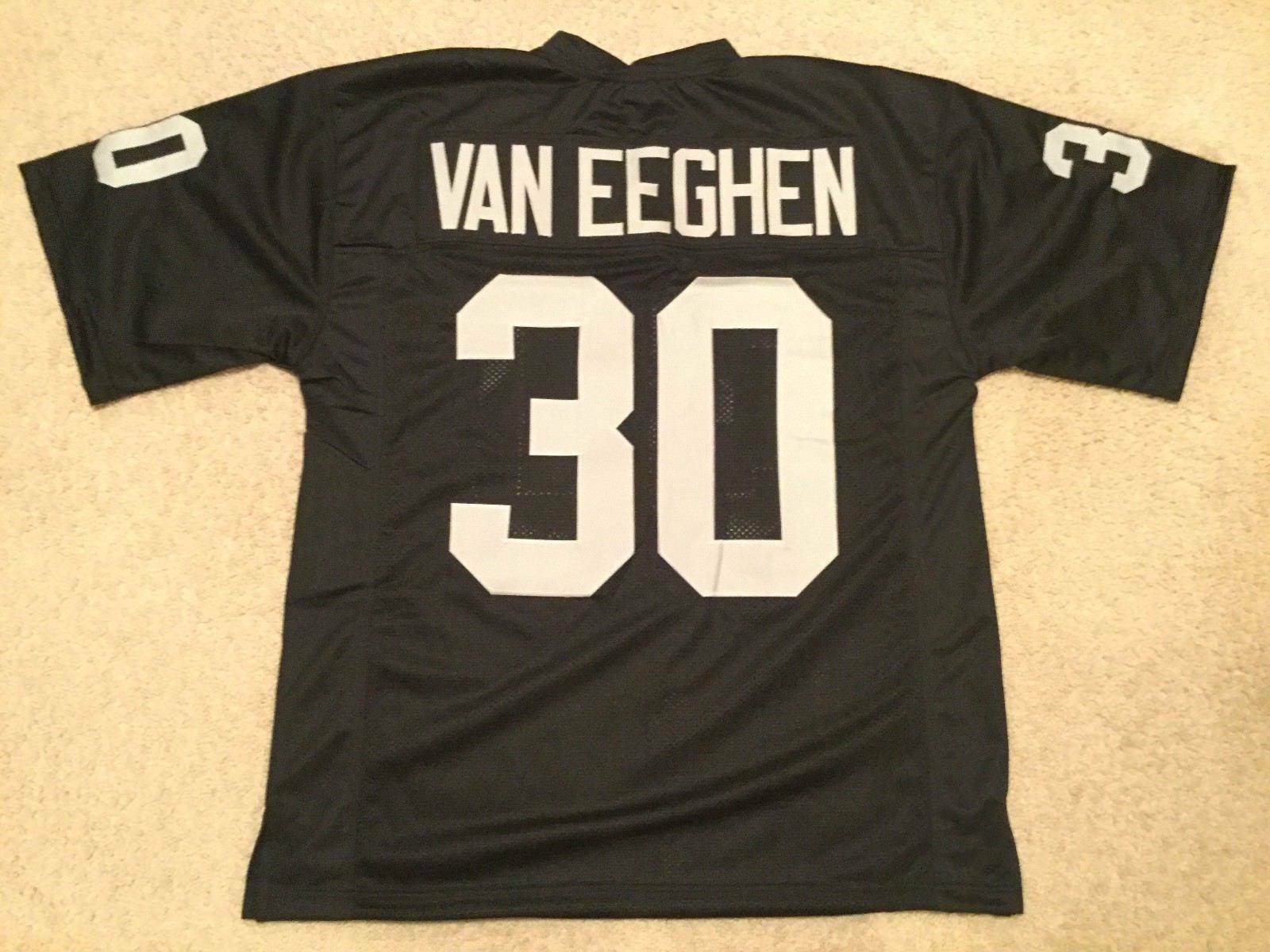 UNSIGNED CUSTOM Sewn Stitched Mark Van Eeghen Black Jersey