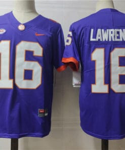 Clemson Tigers #16 Trevor Lawrence College Football Jersey Blue