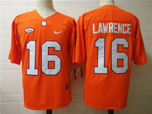 Clemson Tigers #16 Trevor Lawrence College Football Jersey Orange