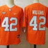 Clemson Tigers 42 Wilkins College Football Jersey Orange